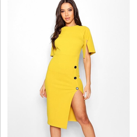 boohoo split sleeve dress